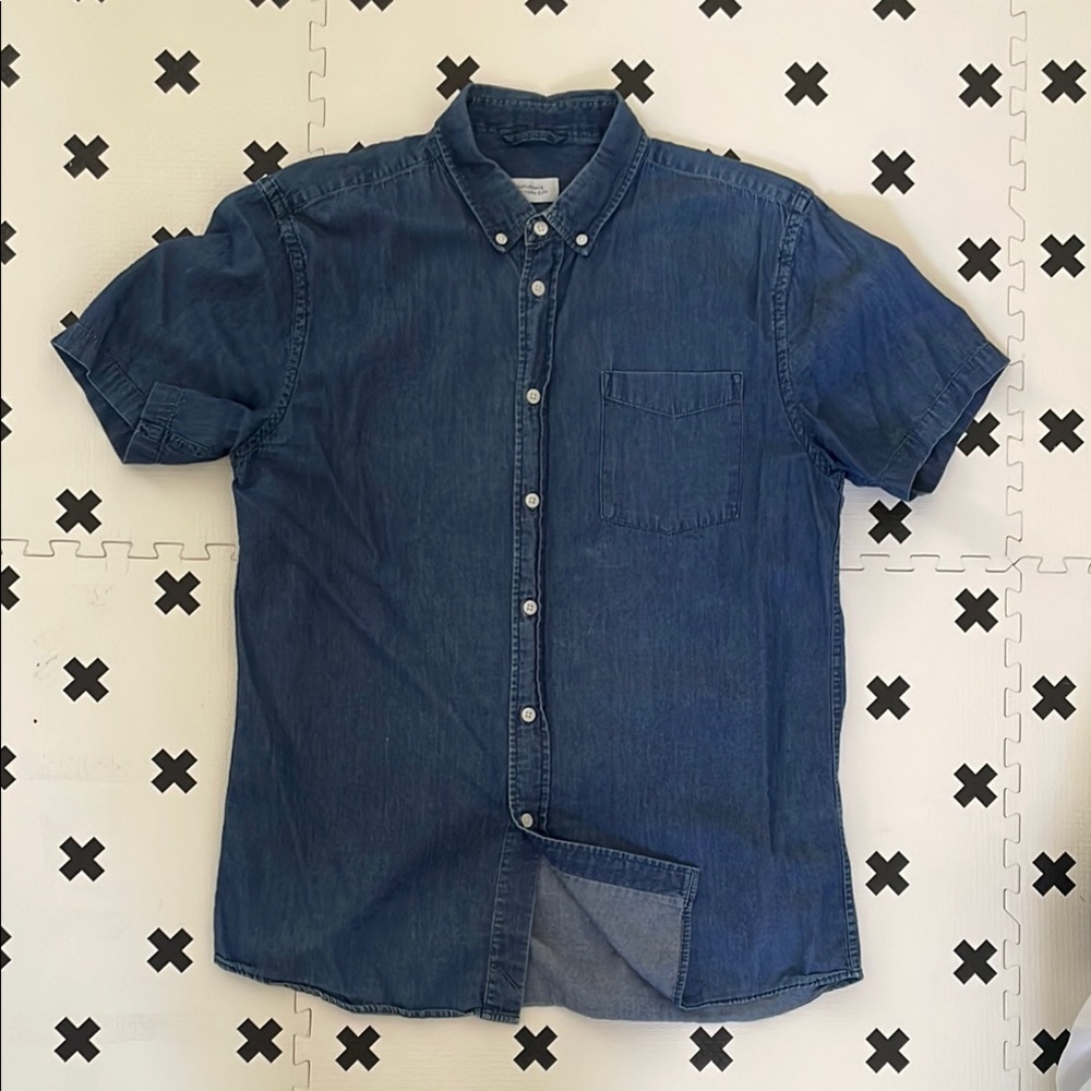 Saturdays NYC Denim Button Down Shirt Large